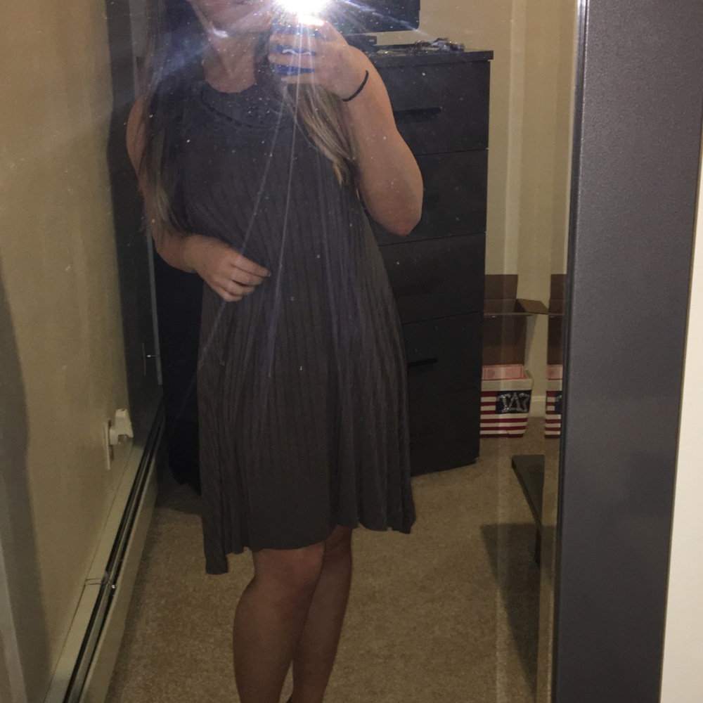Cowl Neck Rib Sweater Dress - Picture 6 of 7